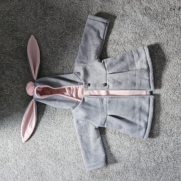 PatPat Other - Grey/pink girls bunny jacket (12-18m)